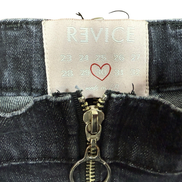 Revice Full Exposed Zipper Chaps Ankle High Rise Jeans Black Size 30 Club Wear - Picture 8 of 10